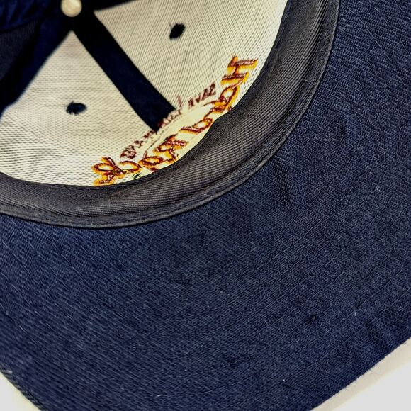 Vintage Hard Rock Cafe Blue Green Burgundy Snapback Hat Wool London 90s Retro OS - Picture 8 of 10